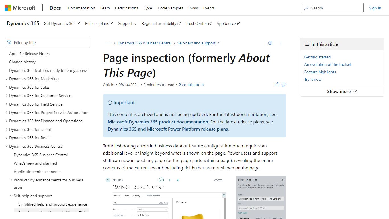 Inspecting pages (formerly About This Page) - Release Notes