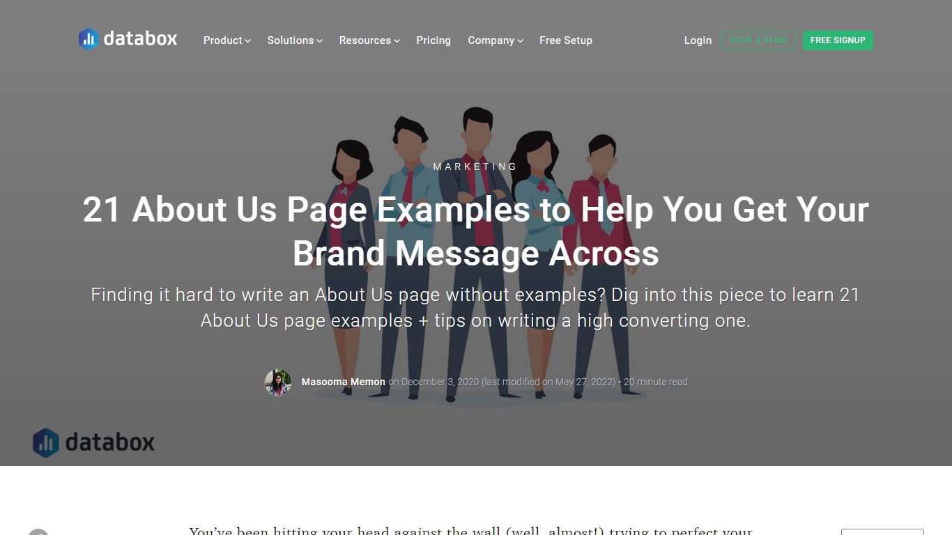 21 About Us Page Examples to Help You Get Your Brand Message ... - Databox